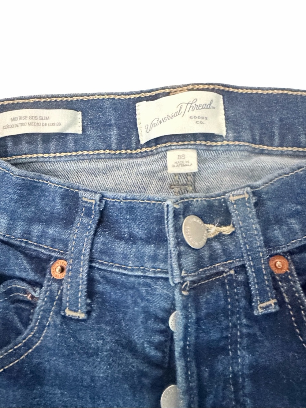 Universal Thread Dark Blue Button-Fly Jeans - Picture 3 of 4